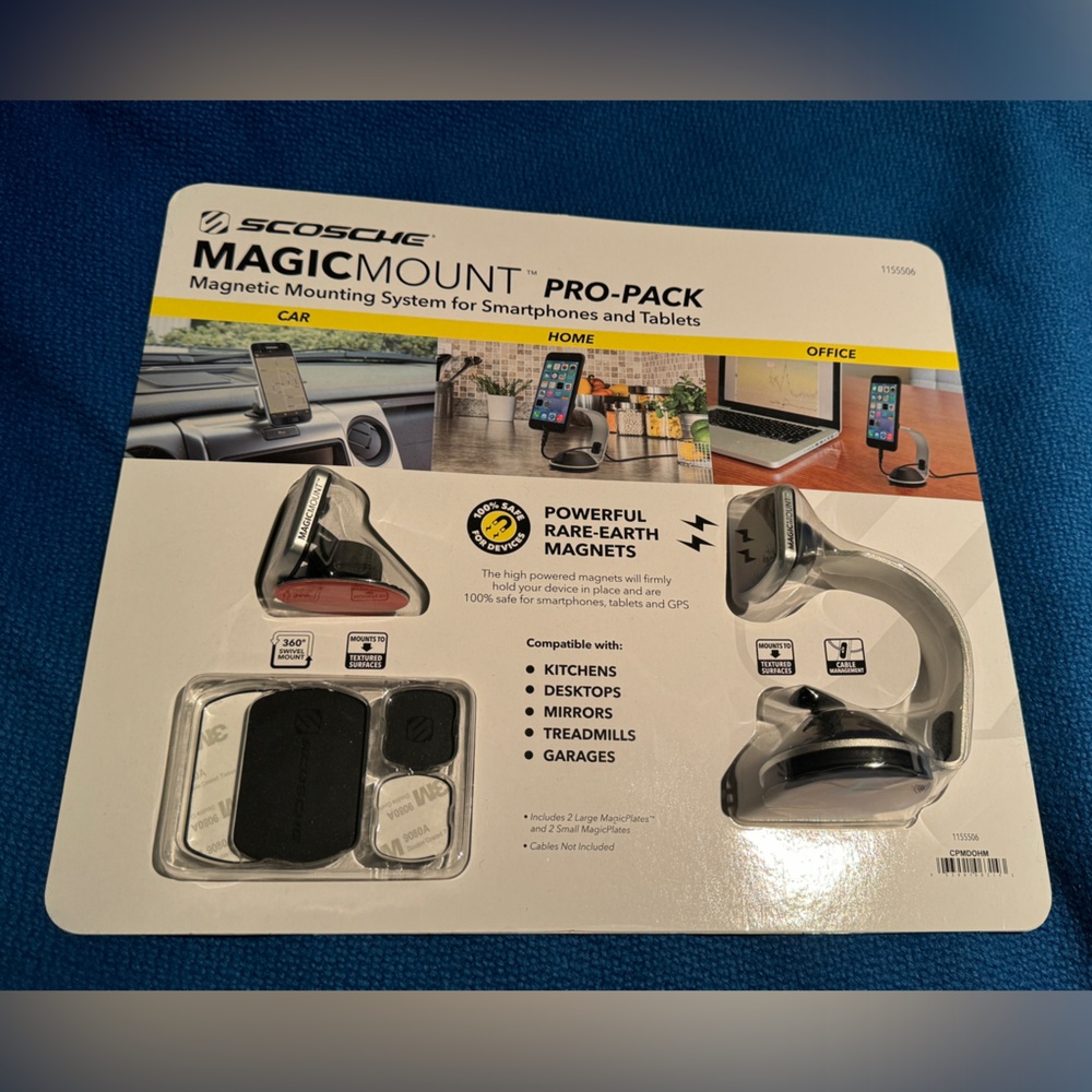 Brand new. Never opened Scosche Magic mount Pro Pack